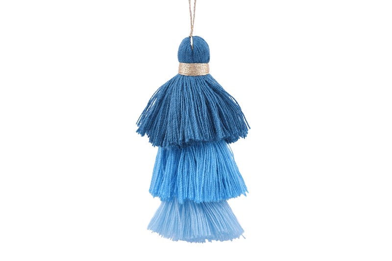 KONMAY Bulk 20pcs Tri-Layered Tassels with Hanging Loop for Jewelry Making, Clothing - Image 3